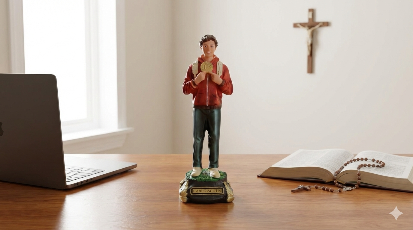 St Carlo Acutis 12" Statue - Shatterproof Material